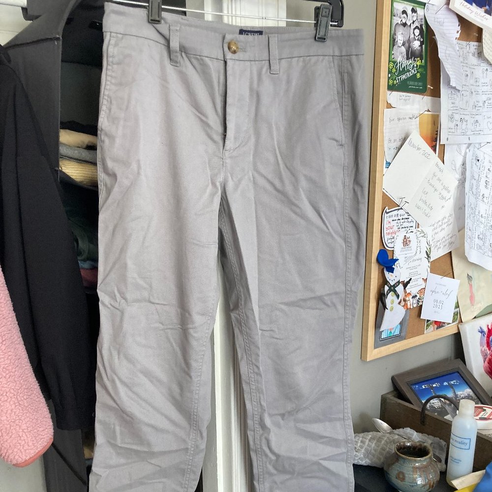 J. Crew High-Rise, Gray Girlfriend Chino, Size 6